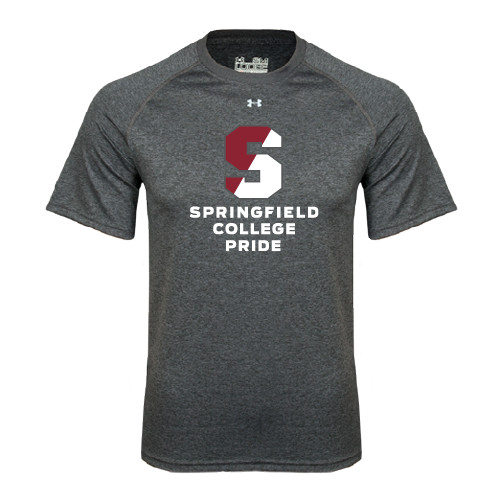  Under Armour Carbon Heather Tech Tee - Springfield College Pride