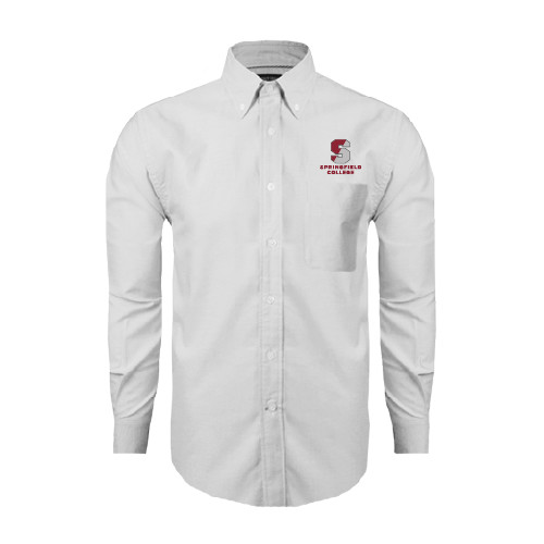  White Oxford Long Sleeve Shirt - Official Logo
