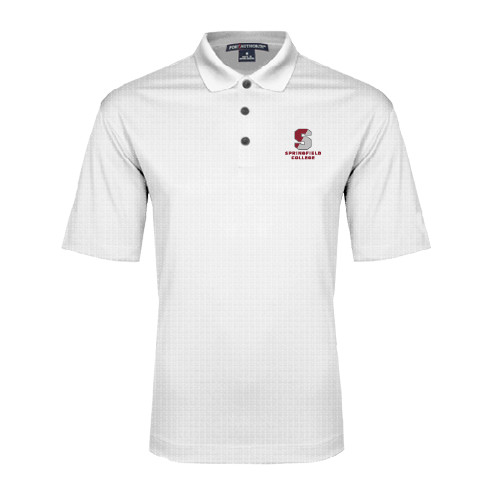  White Performance Fine Jacquard Polo - Official Logo
