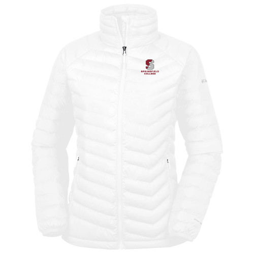  Columbia Womens White Powder Lite Jacket - Official Logo