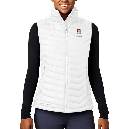  Columbia Womens White Powder Lite Vest - Official Logo
