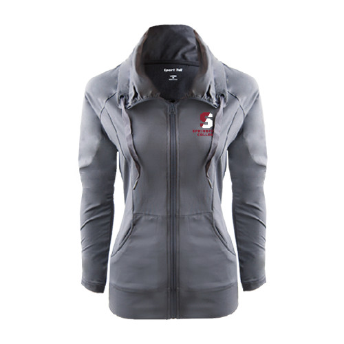  Womens Charcoal Sport Wick Stretch Full Zip Jacket - Official Logo