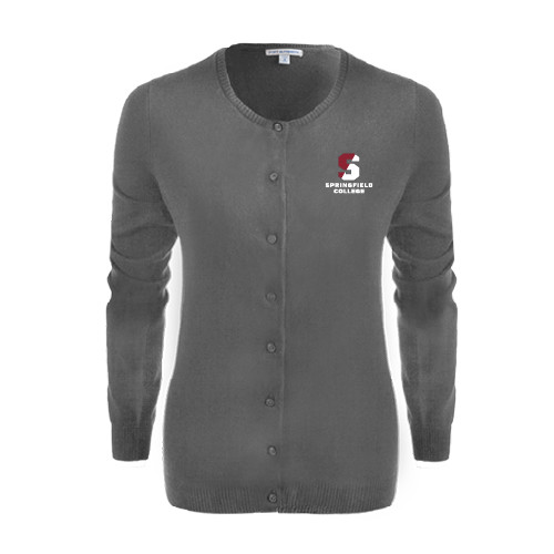  Womens Charcoal Cardigan Sweater - Official Logo