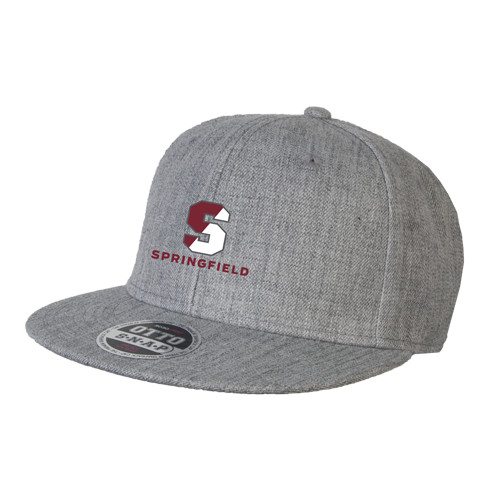  Heather Grey Wool Blend Flat Bill Snapback Hat - Springfield S