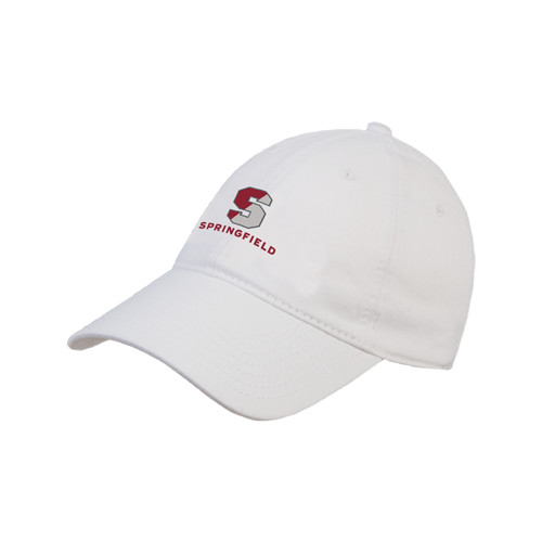  White Unstructured Adjustable Low Profile Hat - Springfield S