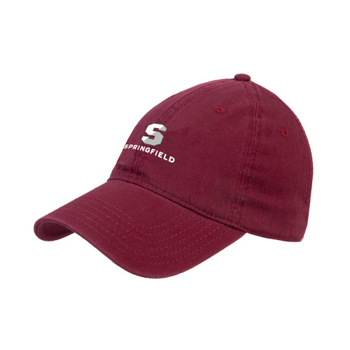  Maroon Unstructured Adjustable Low Profile Hat - Springfield S