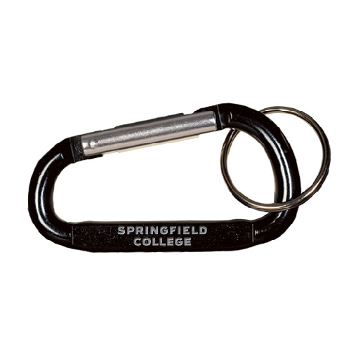  Black Carabiner with Split Ring - Springfield College Engraved