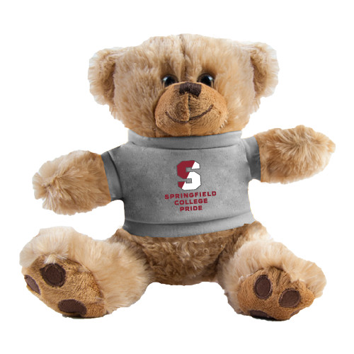  Plush Big Paw 8 1/2 inch Brown Bear w/Grey Shirt - Springfield College Pride