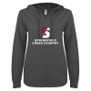 Thumbnail image for  ENZA Womens Dark Heather V Notch Raw Edge Fleece Hoodie