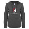 Thumbnail image for  ENZA Womens Dark Heather V Notch Raw Edge Fleece Hoodie