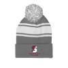 Thumbnail image for  Grey/White Two Tone Knit Pom Beanie w/Cuff