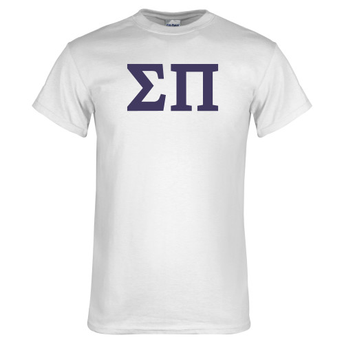 White T Shirt-Greek Letters