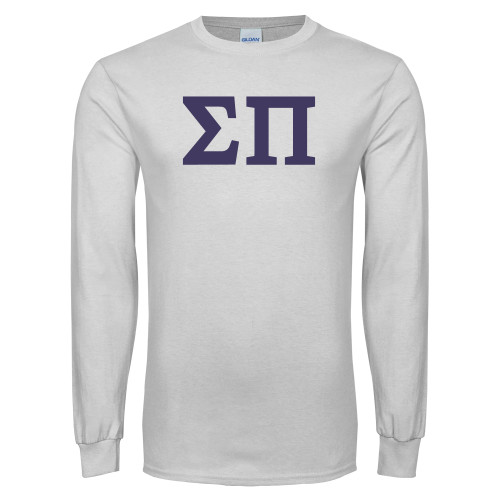 White Long Sleeve T Shirt-Greek Letters