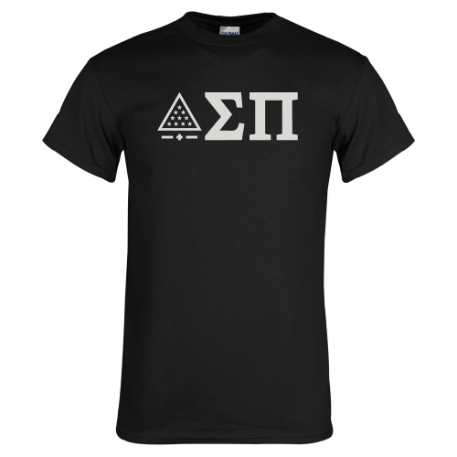 Black T Shirt-Icon Greek Letters