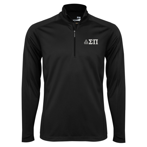 Syntrel Black Interlock 1/4 Zip-Icon Greek Letters