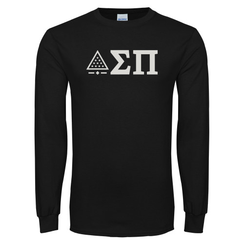 Black Long Sleeve T Shirt-Icon Greek Letters