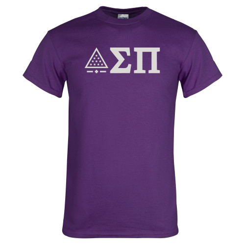 Purple T Shirt-Icon Greek Letters