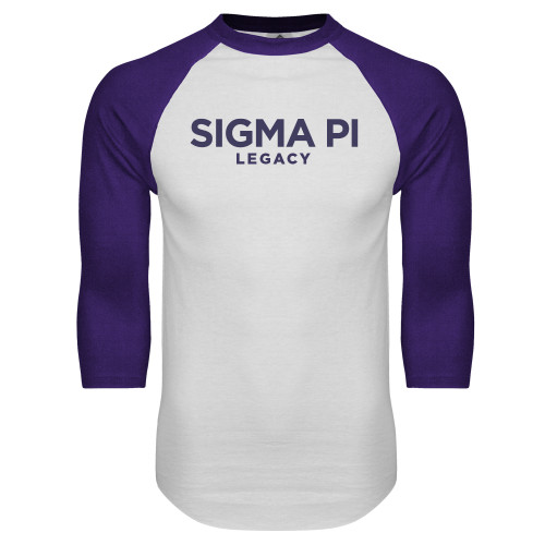 White/Purple Raglan Baseball T Shirt-Legacy