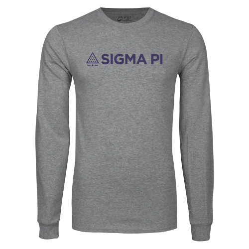 Grey Long Sleeve T Shirt-Standard Logo Mark