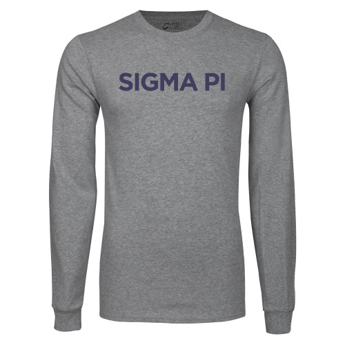Grey Long Sleeve T Shirt-Standard Word Mark