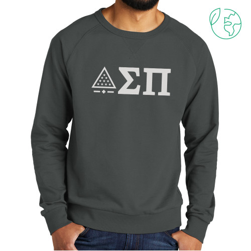 Allmade Dark Grey Organic French Terry Crewneck Sweatshirt-Icon Greek Letters