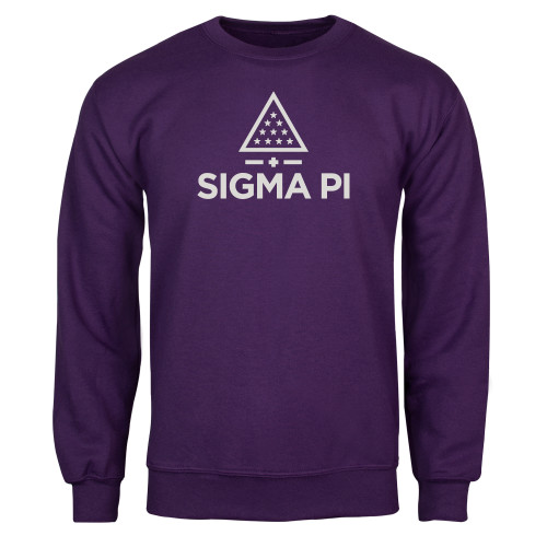 Purple Fleece Crew-Vertical Logo Mark