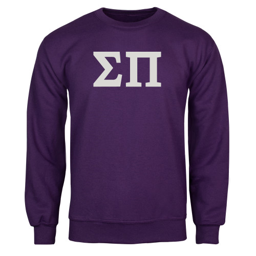 Purple Fleece Crew-Greek Letters