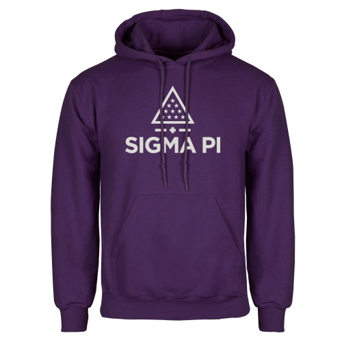 Purple Fleece Hoodie-Vertical Logo Mark