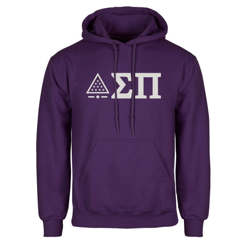Purple Fleece Hoodie-Icon Greek Letters