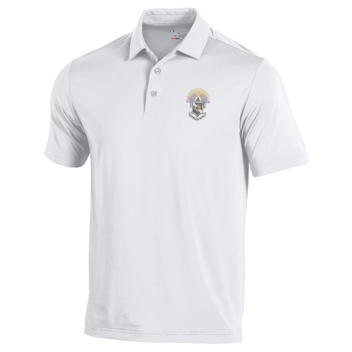 Under Armour White T2 Performance Polo-Crest
