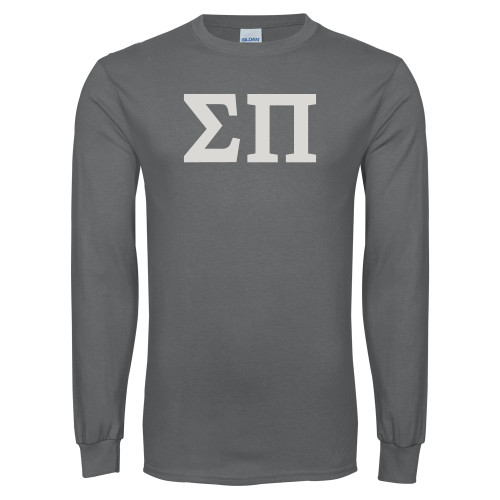 Charcoal Long Sleeve T Shirt-Greek Letters