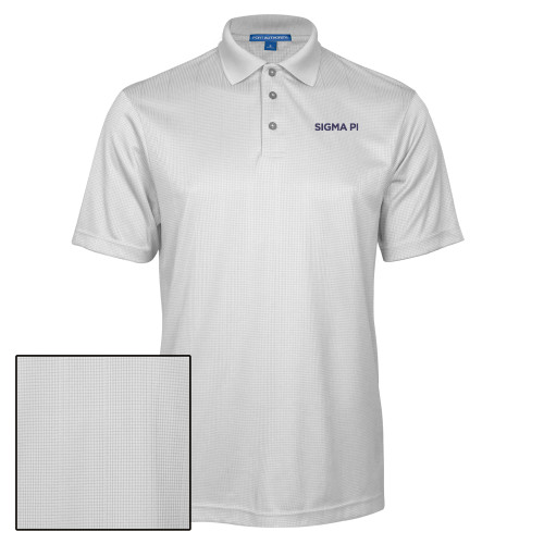White Performance Fine Jacquard Polo-Standard Word Mark