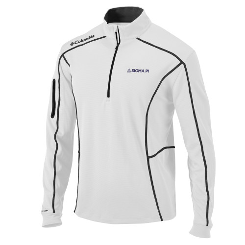 Columbia White Omni Wick Shotgun 1/4 Zip-Standard Logo Mark