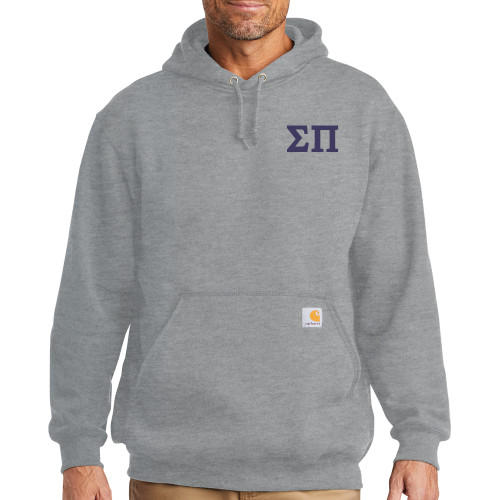 Carhartt Heather Grey Midweight Hoodie-Greek Letters