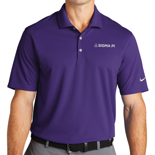 Nike Purple Dri Fit Micro Pique 2.0 Polo-Standard Logo Mark