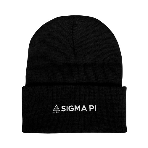 Black Knit Beanie w/Cuff-Standard Logo Mark