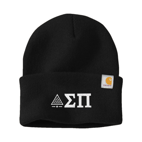 Carhartt Black Knit Beanie w/Cuff-Greek Letters