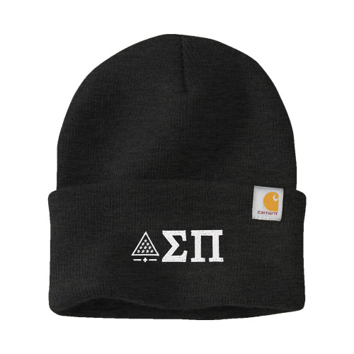 Carhartt Coal Heather Knit Beanie w/Cuff-Greek Letters