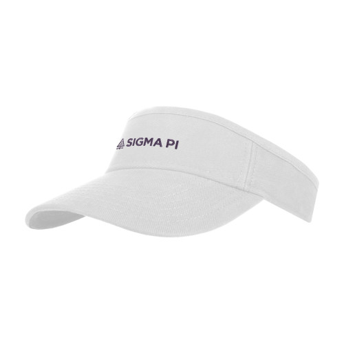 White Brushed Bull Denim Visor-Standard Logo Mark