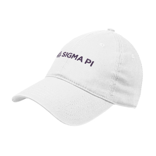 White Unstructured Adjustable Low Profile Hat-Standard Logo Mark