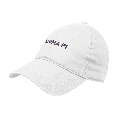White Unstructured Adjustable Low Profile Hat-Standard Word Mark