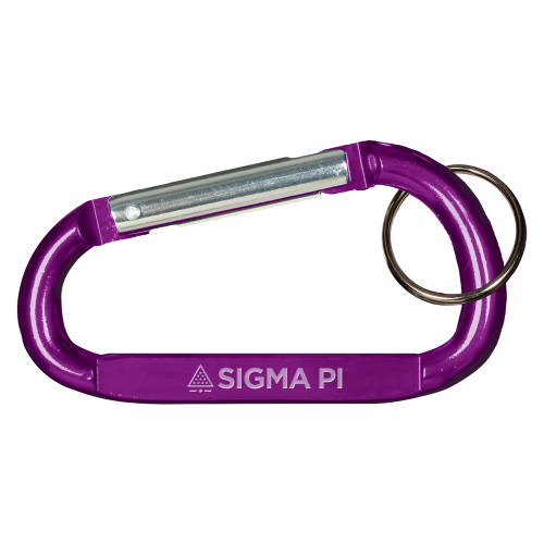 Purple Carabiner with Split Ring-Standard Logo Mark Engraved