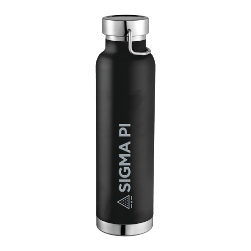 Thor Copper Vacuum Insulated Black Bottle 22oz-Standard Logo Mark Engraved