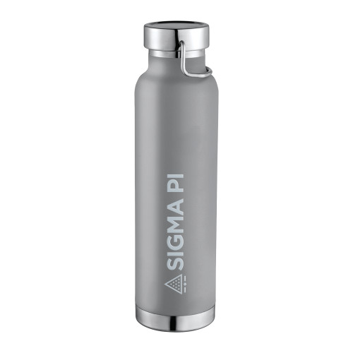 Thor Copper Vacuum Insulated Grey Bottle 22oz-Standard Logo Mark Engraved