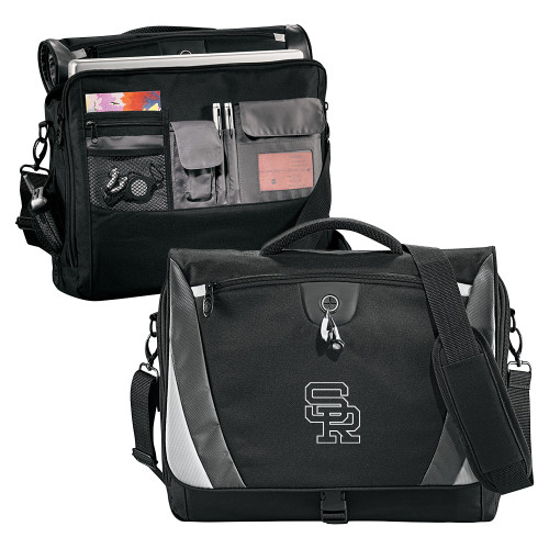 Black/Grey Slope Computer Messenger Bag - SR Lockup