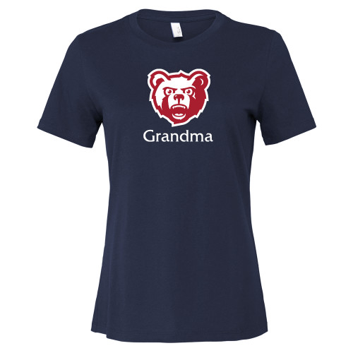  Bella + Canvas Womens Navy Relaxed Cotton T Shirt - Grandma - SRJC