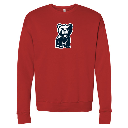  Bella + Canvas Red Fleece Crew - Bearcub Full Body