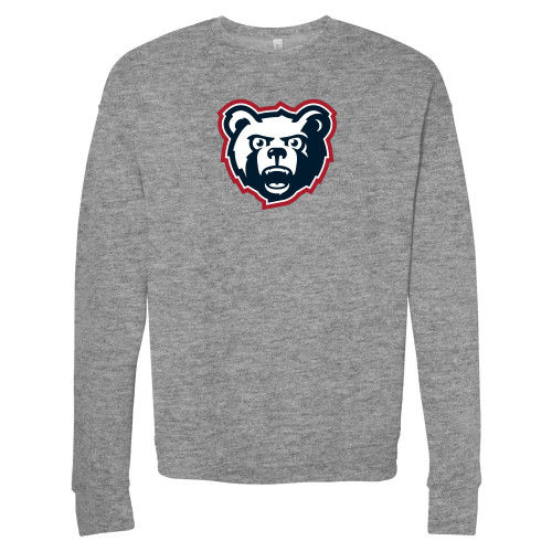  Bella + Canvas Heather Grey Fleece Crew - Bearcub Head