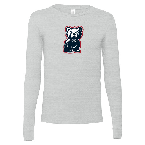  Bella + Canvas Ash Grey Jersey Cotton Long Sleeve T Shirt - Bearcub Full Body