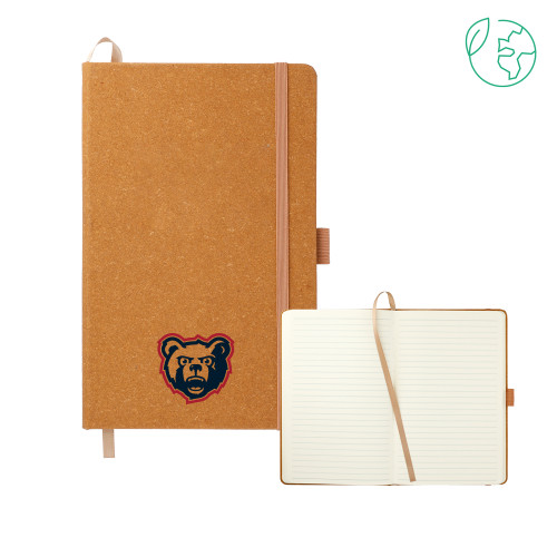  5.5 x 8.5 Natural FSC Mix Recycled Leather Bound Journal - Bearcub Head